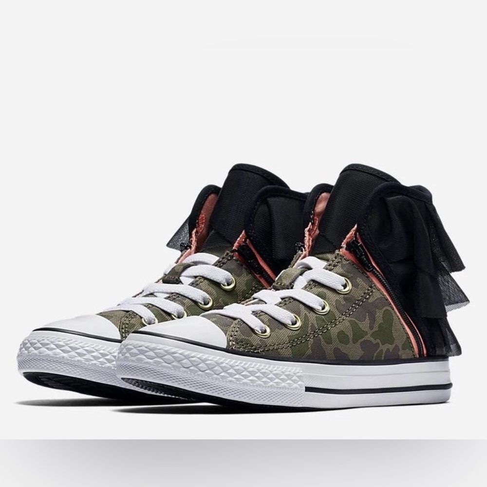Converse CTAS Block Party Hi Camo Lace Junior 3 Shoes Sneakers 659994C